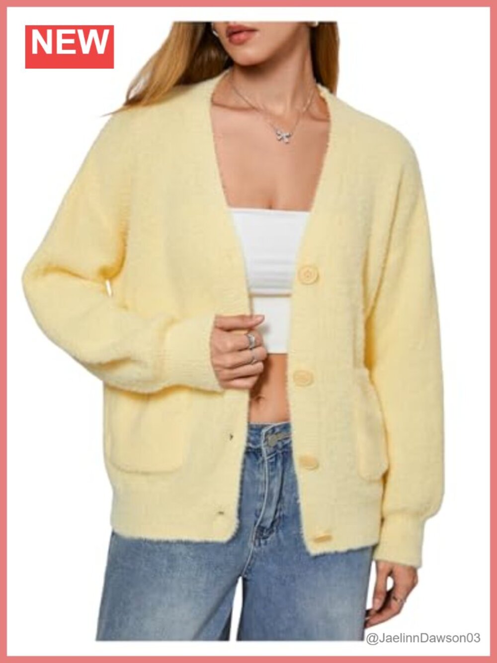 Fuzzy Button Front Cardigan Sweater